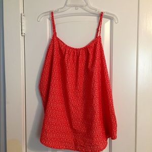 Red & White Faded Glory Spaghetti Strap Top | XL
